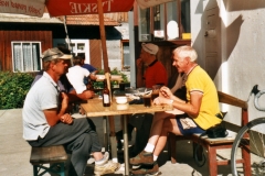 Chatting to the locals, who were intrigued by how old we were (50, 60 and 70)