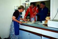 Lining up the bacon sandwiches