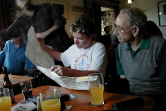 Sheila and Ray inside The Tan Hill Inn