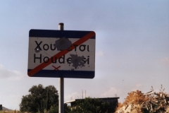 Road signs are fair game for marksmen