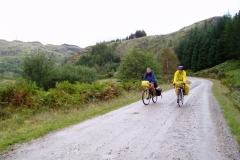 Sheila and Peter on the track to Polloch