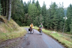 Sheila and Bob climbing away from Loch Doilet
