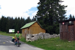 The Swiss border at Petit Risoux in the Jura