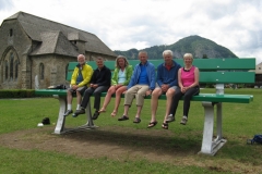 Dwarves taking it easy - Denis, Bob, Sheila, Andy, Mike and Ann