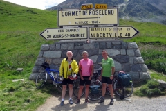 The sumit of The Cormet de Roselend - Denis, Sheila and Bob