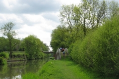 Crossing disused canal arm at Cathiron, Oxford Canal