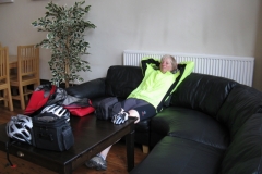 Ann waiting for lunch in Hartington
