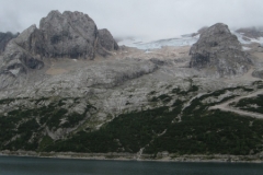 Limited view of the Marmolada Glacier