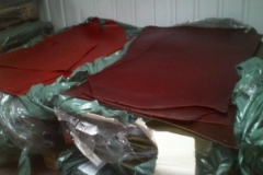 Sheet leather waiting to be cut