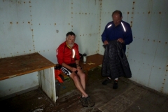 Inside the summit shelter