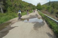 A mega pothole on a descent from the hills