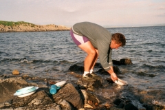 Washing up in the sea
