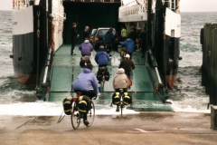Ferry to Lochranza, Isle of Arran, with a group of Irish cyclists