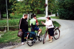 A very helpful lady giving us directions