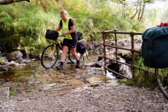 Sheila on the ascent to the main track on the West Highland Way