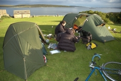 Camping in the hostel grounds