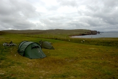 Camping on a windswept headland at Brae Wick