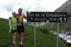 Ann and Mike at the summit of le Col de la Colombiere