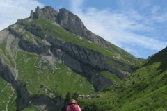 Sheila climbing the Cormet de Roselend