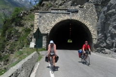 Sheila and Denis emarging from the Tunnel des Brevieres