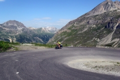 Bob climbing towards the Col d'Iseran