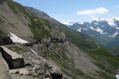 Snow bank on the descent of le Col de l'Iseran
