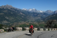 Sheila climbing out of Guillestre