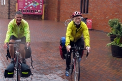 Arriving at Bosworth Battle Field - our first rain for about 20-days