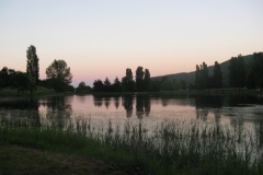 Lake by campsite, Belcaire