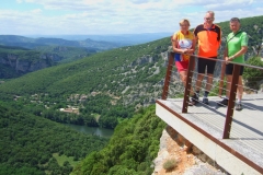 Cath, Tony and Bob above River Ardeche