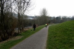 Arriving in Newtown beside River Severn