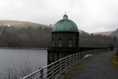 Water drawoff tower in Garreg-ddu Reservoir