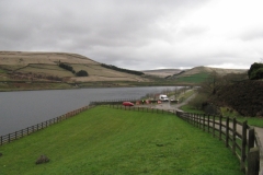 Woodhead Reservoir and view to Holme Moss
