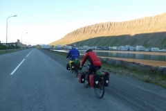 Cycling to accommodation in Isafjordur