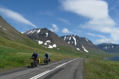 Tony and Peter on the road to Flateyri