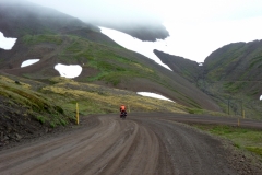 Bob descending towards Borgarfjordur