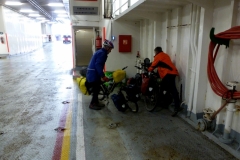 Getting stowed on the Baldur Ferry