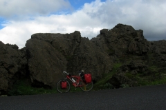 Lava beside the road