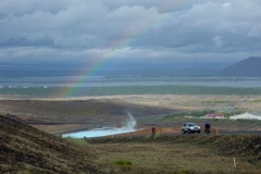 Bob and Tony climbing Námafjall from Myvatn