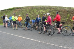 Meeting the Exodus group at the top of Upplysingar - they only just beat us up the hill - us with our loads, them without