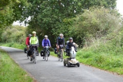 Yvonne and Noodle on cycle path to The Solent