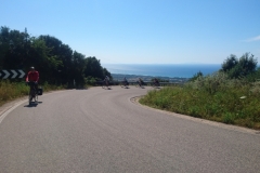 Climbing inland from the coast