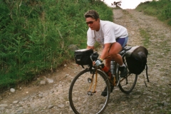 Sheila on a tricky descent