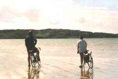 Waiting for the tide to subside over the 'causeway'
