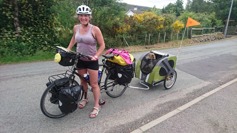 A lady with her dog at Kinlochewe, taken in 2018